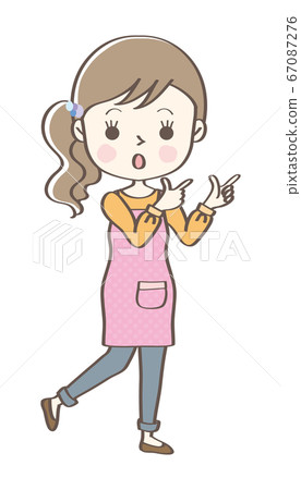 Person woman housewife apron figure full body pose 6 67087276