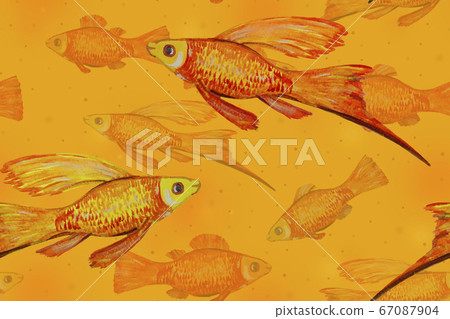 Seamless pattern with a flock of tropical fish Seamless pattern with a flock of tropical fish 67087904