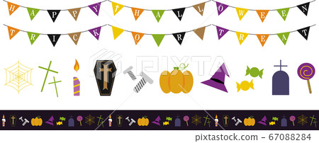 Halloween line icon set 67088284