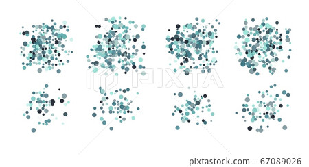 Set of colorful dotted round shapes, stains, circles, blobs isolated on white Set of colorful dotted round shapes, stains, circles, blobs isolated on white 67089026