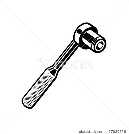 Torque Ratchet Wrench Retro Black and White 67089836