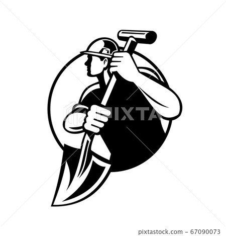 Construction Worker or Builder Holding a Spade Construction Worker or Builder Holding a Spade 67090073