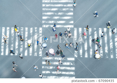 [Tokyo] Sukiyabashi intersection seen from an overhead view 67090435