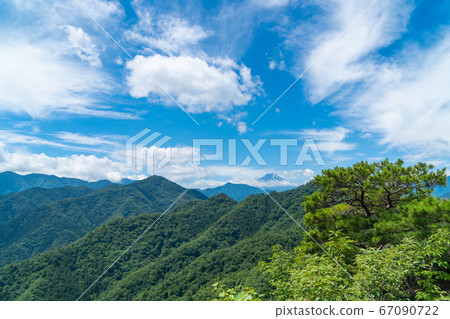 View from the top of Mt. Gozen (Otsuki City, Yamanashi Prefecture) 67090722