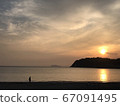 Sandy beach of sunset 67091495