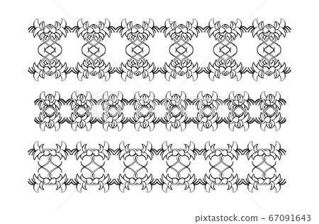 Download Set Of Vintage Ornaments Frames Borders Stock Illustration 67091643 Pixta