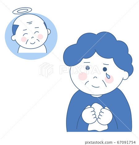 Illustration of an elderly woman in memory of the deceased 67091754