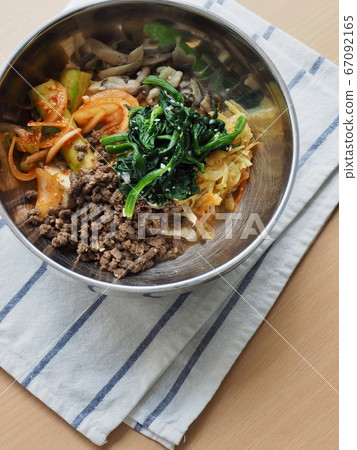 Korean food beef and vegetable bibimbap Korean food beef and vegetable bibimbap 67092165