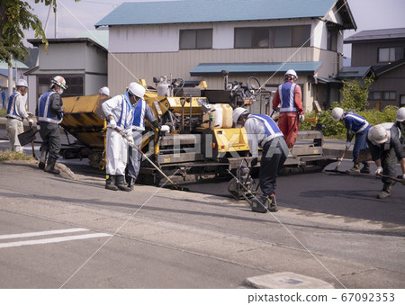 Asphalt laying construction Asphalt laying construction 67092353