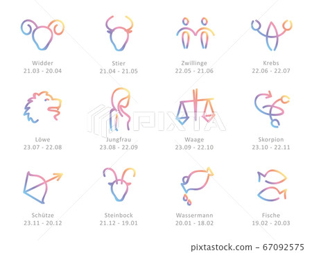 simple zodiac sign outline horoscope with date 67092575