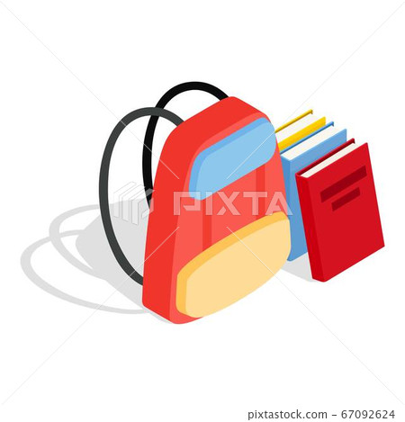 School supplies icon, isometric style School supplies icon, isometric style 67092624