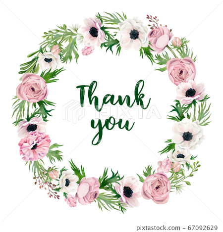 Botanical round wreath, watercolor hand drawn vector illustration Botanical round wreath, watercolor hand drawn vector illustration 67092629