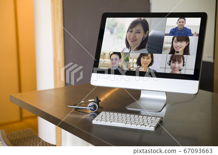 Online meeting Web meeting Remote meeting Remote work image 67093663