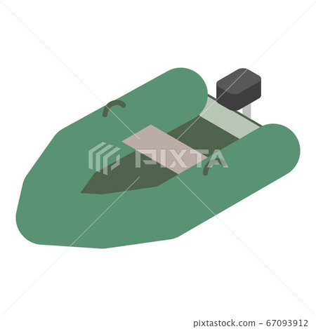Inflatable boat icon, isometric style 67093912