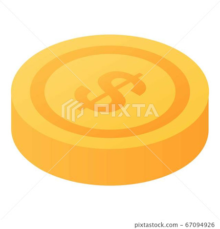 Gold dollar coin icon, isometric style - Stock Illustration [67094926 ...