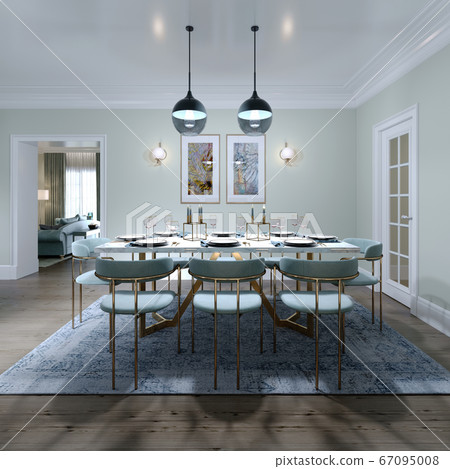 Fashionable dining room design with dining table Fashionable dining room design with dining table 67095008