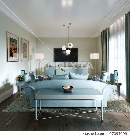 Luxurious fashionable living room with a soft 67095009