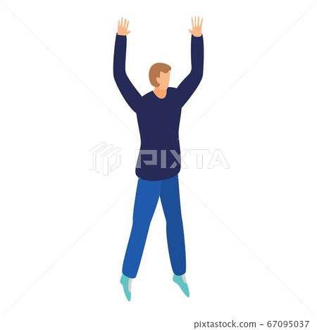 Man hands up icon, isometric style - Stock Illustration [67095037] - PIXTA