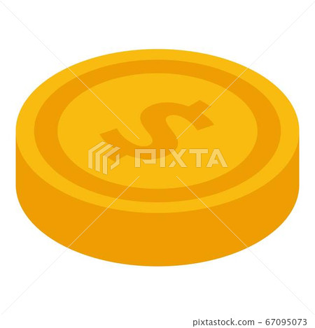 Gold coin icon, isometric style - Stock Illustration [67095073] - PIXTA