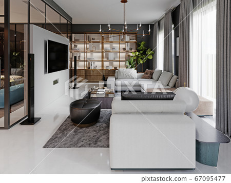 large living room with a large white corner sofa large living room with a large white corner sofa 67095477