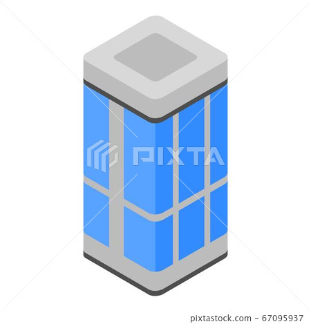 Glass elevator icon, isometric style 67095937