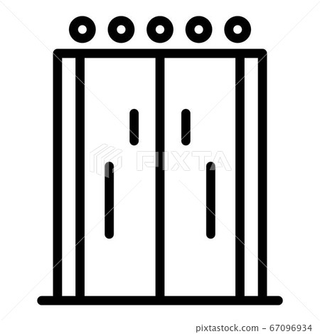 Elevator doors with indicator icon, outline style Elevator doors with indicator icon, outline style 67096934
