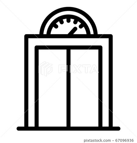Elevator with analogue pitch icon, outline style Elevator with analogue pitch icon, outline style 67096936