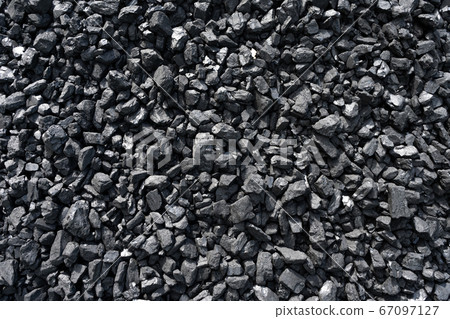 Natural coal. Background. Thermal energy. Top view of fuel for industry 67097127