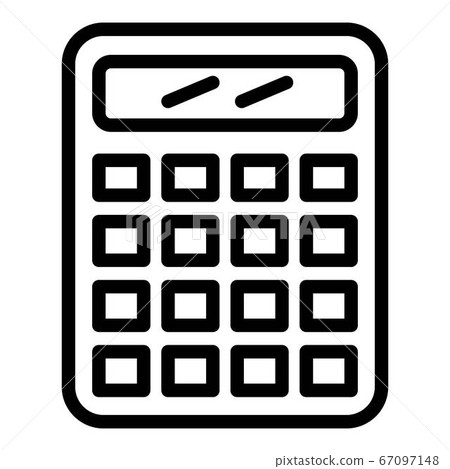 Calculator icon, outline style 67097148
