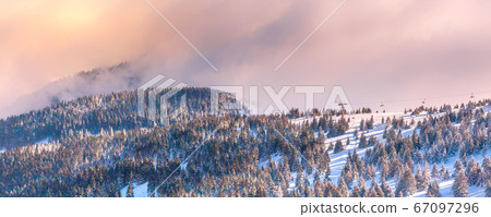 panorama of slope at ski resort Kopaonik, Serbia panorama of slope at ski resort Kopaonik, Serbia 67097296