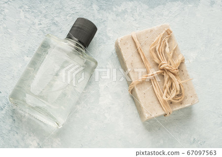 bottle of cologne and soap bar to protection of bottle of cologne and soap bar to protection of 67097563