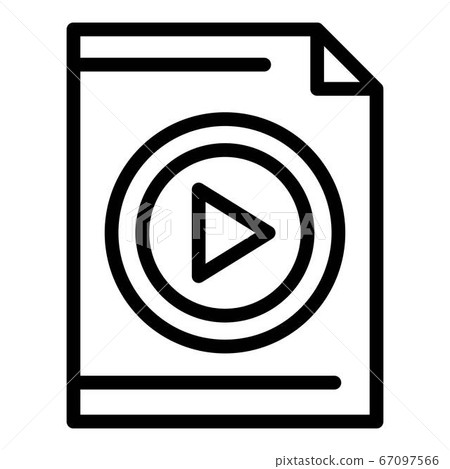 Video file icon, outline style 67097566