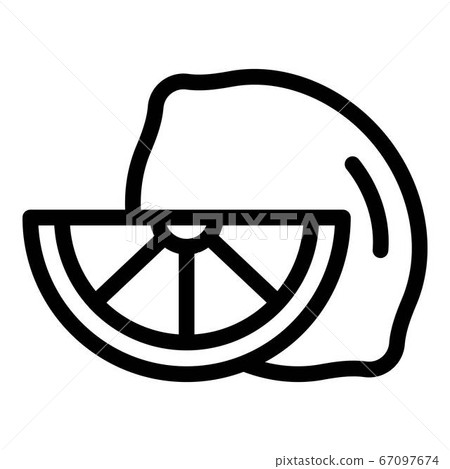 Slice lemon icon, outline style Slice lemon icon, outline style 67097674