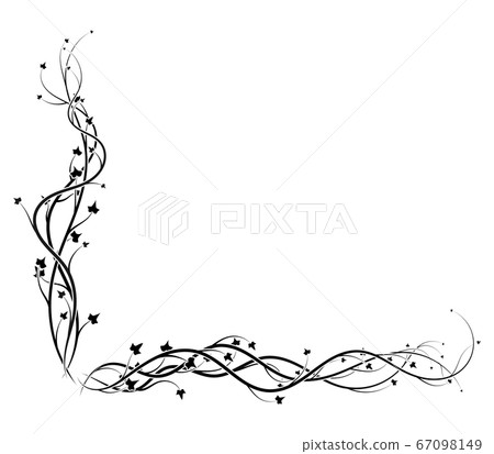 black ivy corner frame on white background vine black ivy corner frame on white background vine 67098149