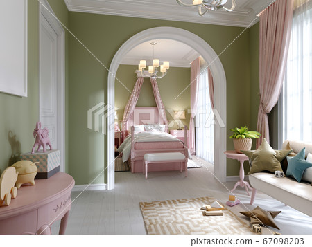 pink and grey childrens bedroom