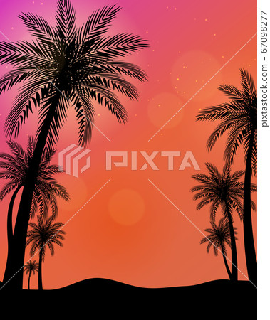 Beautifil Palm Trees Background Vector Stock Illustration