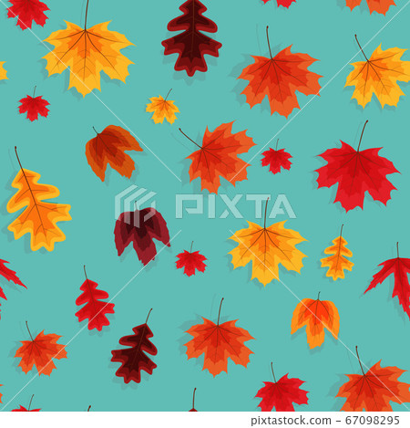 Autumn Leaves Seamless Pattern Background Vector - Stock Illustration ...