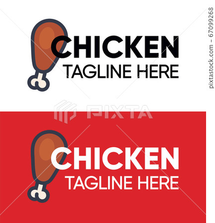 Fried Chicken Cafe Shop Logo on red and white Fried Chicken Cafe Shop Logo on red and white 67099268
