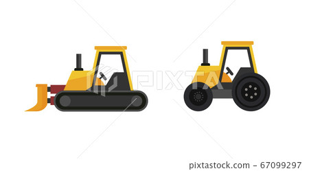 Set of Vector Tractors icon isolated on white Set of Vector Tractors icon isolated on white 67099297