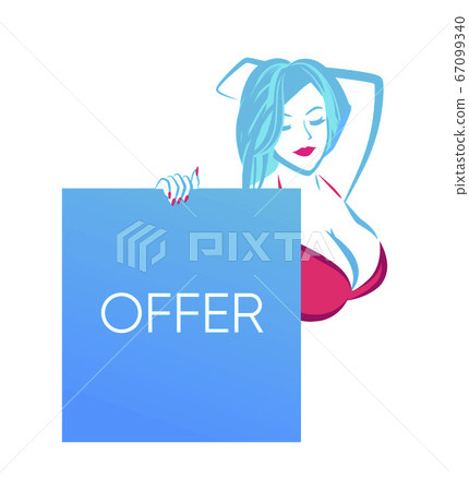 Poster with Sexy Lady for a Bra Store or Cosmetics 67099340