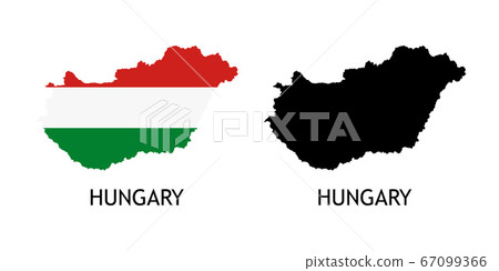Vector Silhouette of Hungary on white color 67099366
