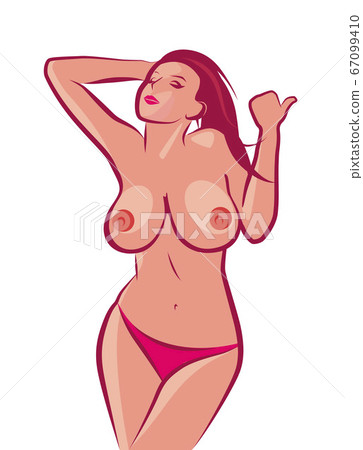 Naked woman isolated on white for sex shop Naked woman isolated on white for sex shop 67099410