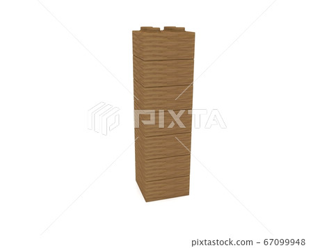 Letter I concept built from toy wood bricks 67099948