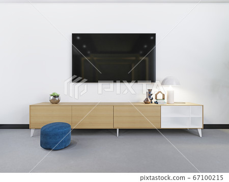 Fashionable tv unit with a wooden chest of drawers Fashionable tv unit with a wooden chest of drawers 67100215