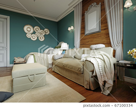 Fashionable soft sofa with a canopy on, near a Fashionable soft sofa with a canopy on, near a 67100334