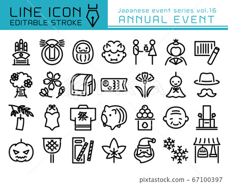 Line icon Japanese event series vol.16 annual event 67100397