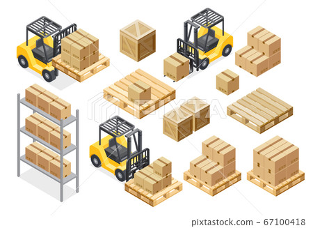 Forklift cargo truck delivery illustration 67100418
