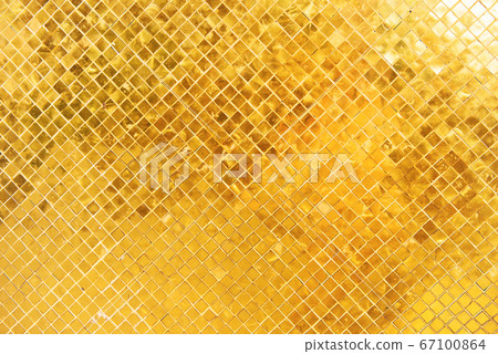 Closeup view of many gold shiny squares surface Closeup view of many gold shiny squares surface 67100864