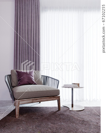 Fashionable armchair with a small table in a Fashionable armchair with a small table in a 67102255