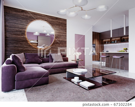 Studio in purple and white colors. Contemporary Studio in purple and white colors. Contemporary 67102284